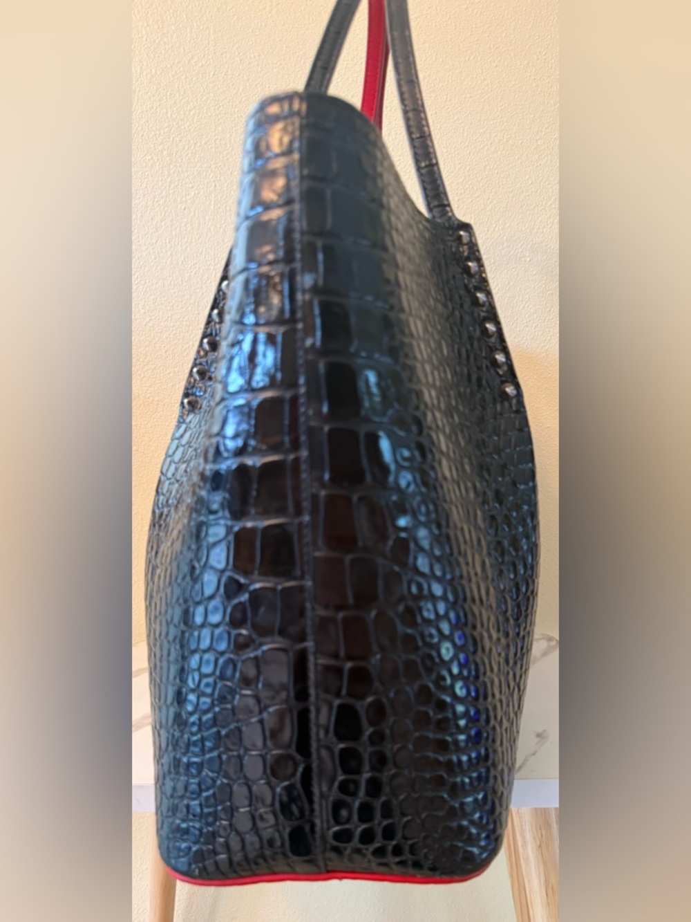 Christian Louboutin Large Black Patent Cabarock Tote, Very good condition - Picture 4 of 16